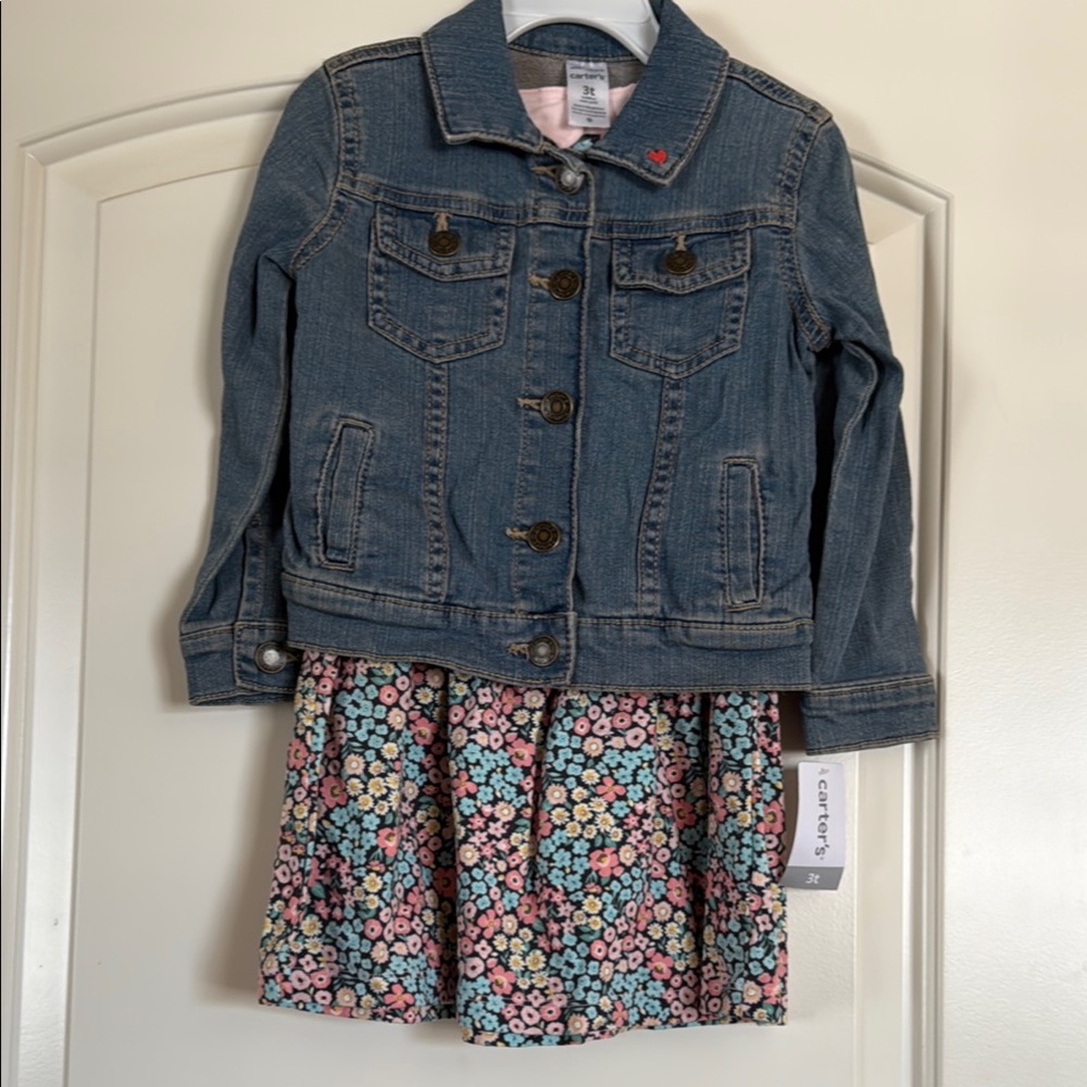 Carter's Blue Jean Jacket Classic Denim Style with dress